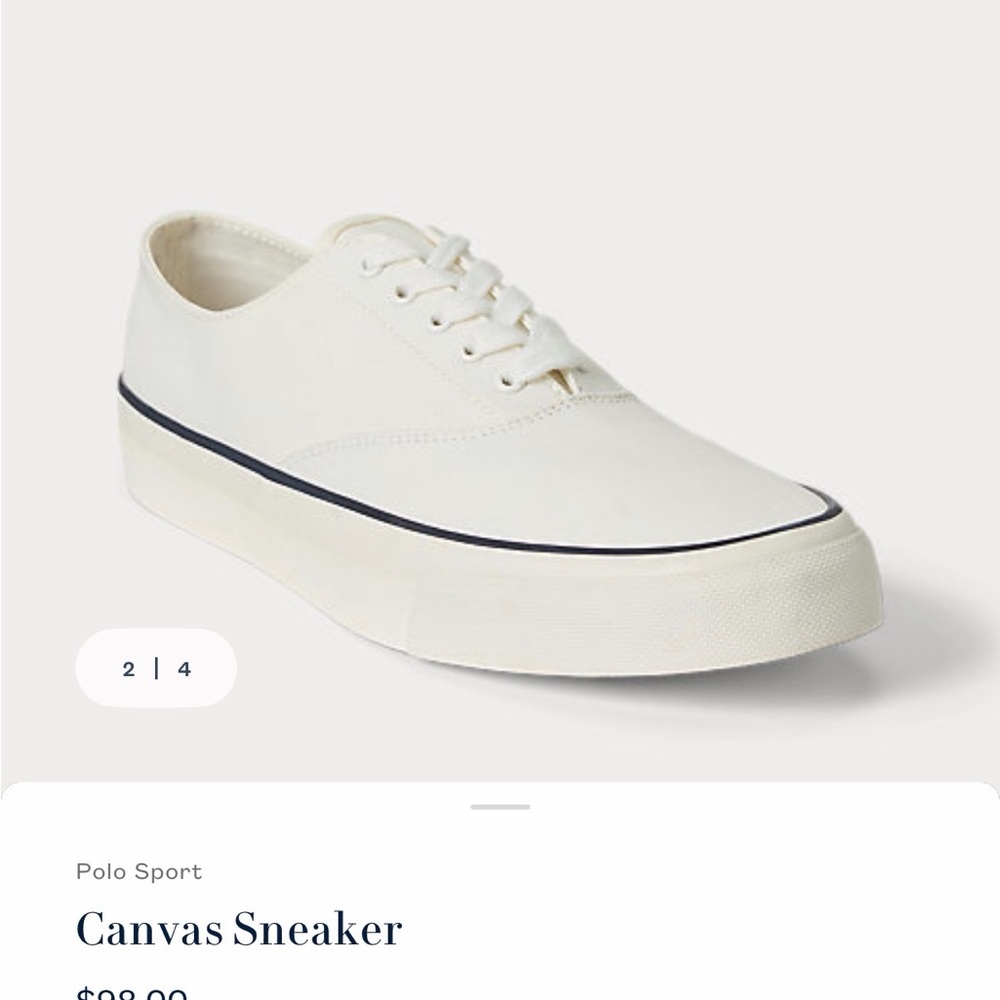 Polo by Ralph Lauren Men's Cream Canvas Sneakers